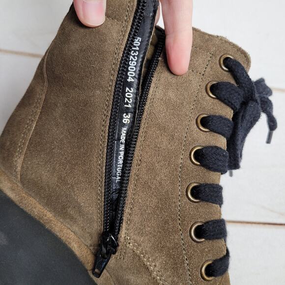 Fly London Biaz329fly suede wedge combat boots green moto platform - Picture 7 of 9